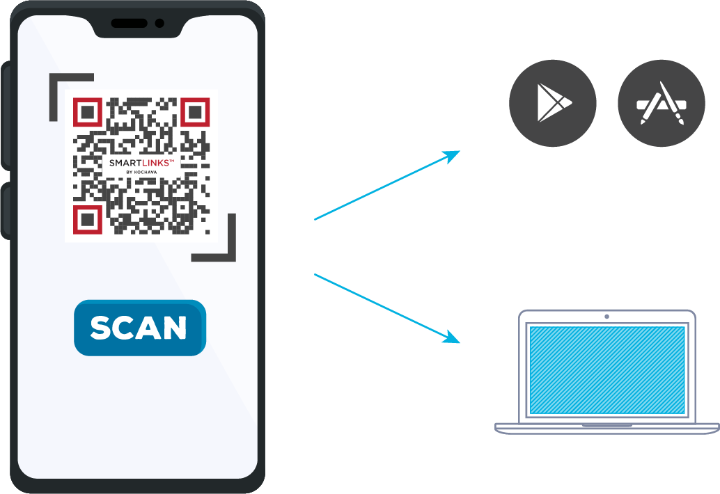 Illustration of QR code on smartphone