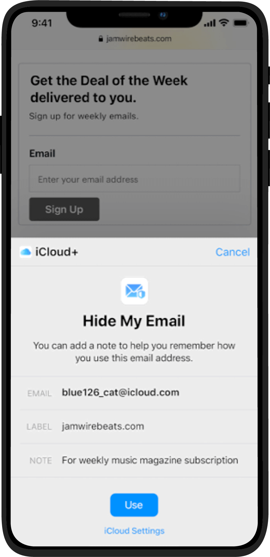 iOS Hide My Email