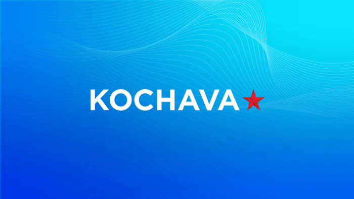 Kochava logo over blue background