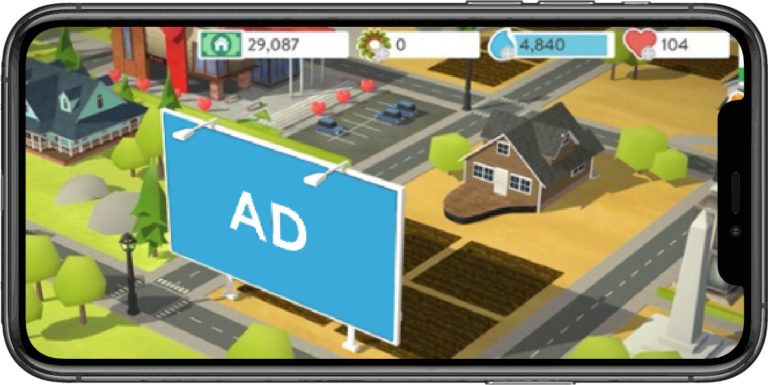 frameplay phone displaying ad
