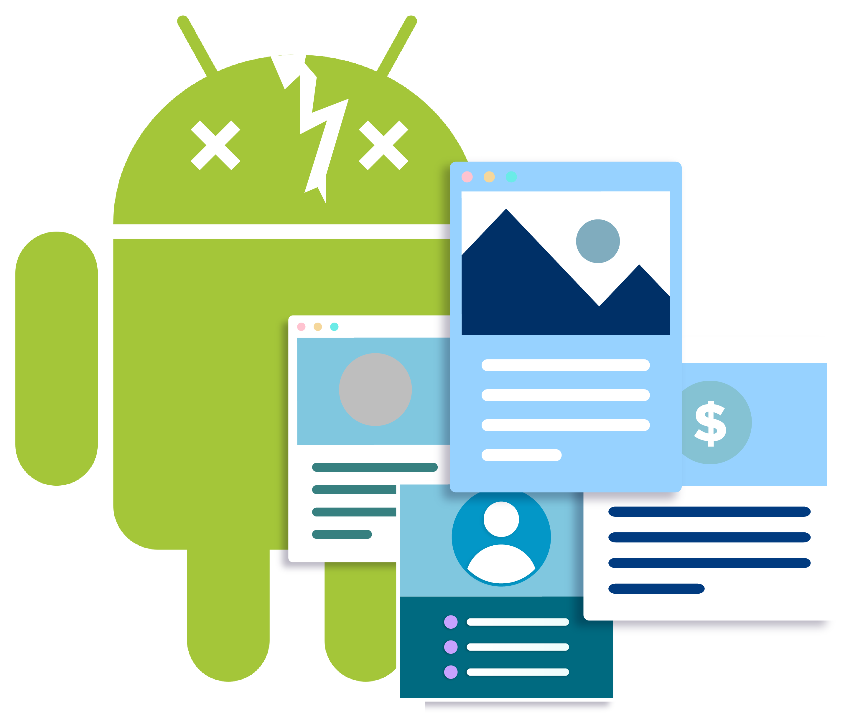 Android logo with ads
