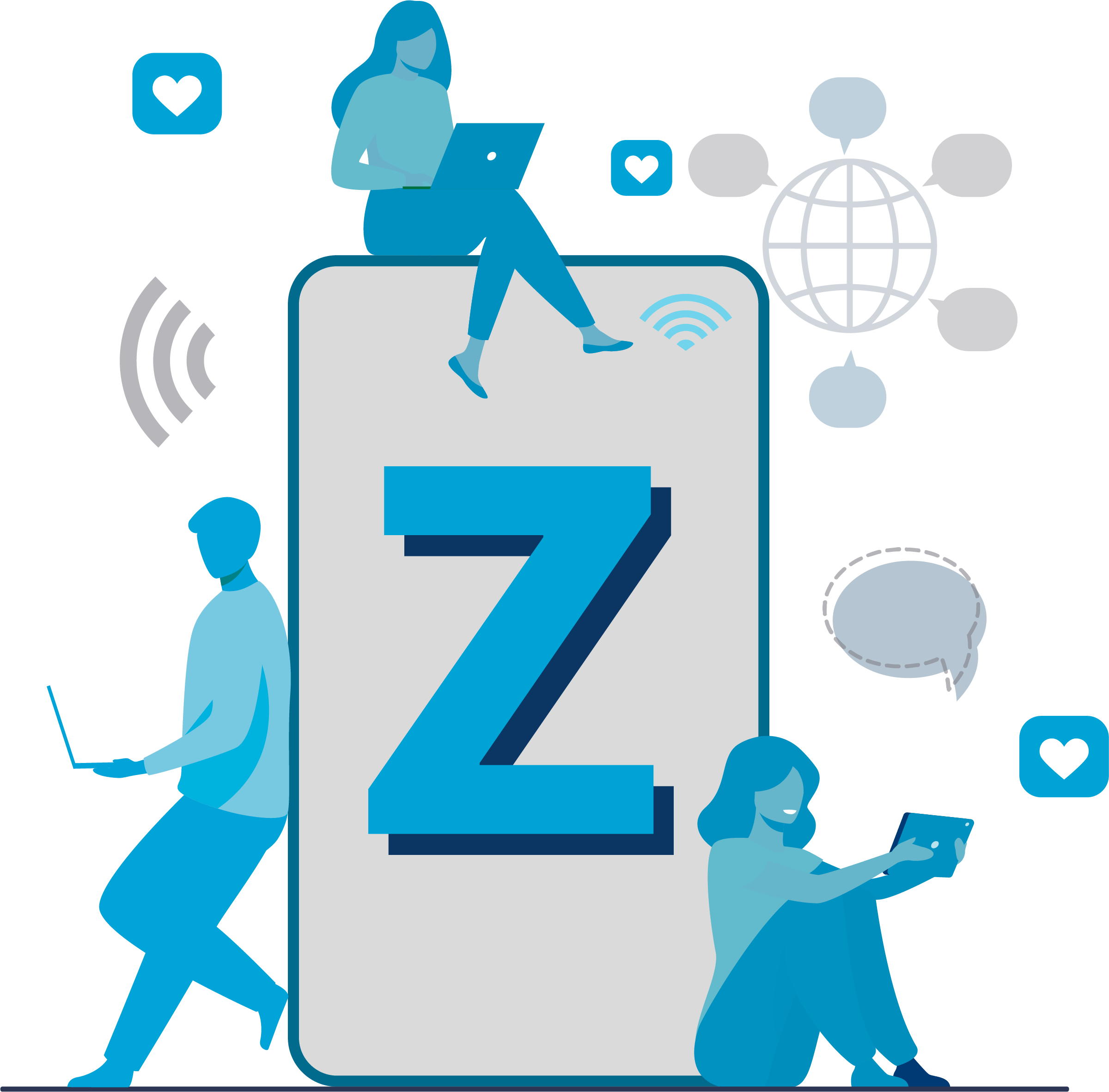 Gen Z CTV users around a smartphone