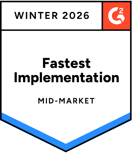 G2 Fastest Implementation Winter 2026 Badge