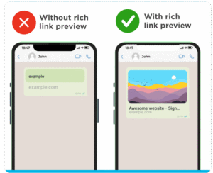 Generic link previews vs. rich link previews